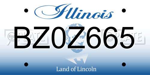 BZ0Z665 Illinois License Plate