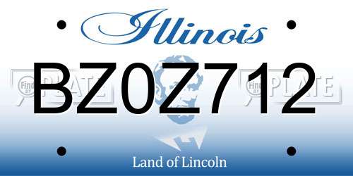 BZ0Z712 Illinois License Plate