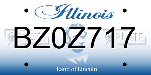 BZ0Z717 Illinois License Plate