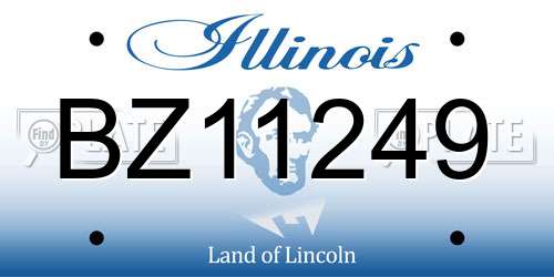 BZ11249 Illinois License Plate
