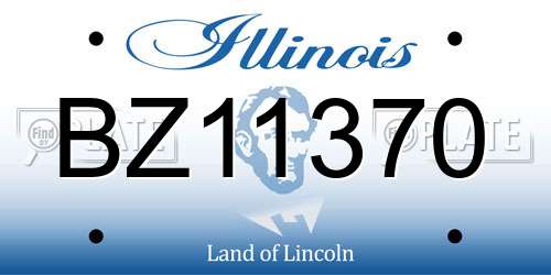 BZ11370 Illinois License Plate