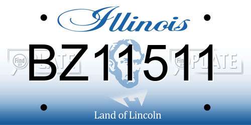 BZ11511 Illinois License Plate