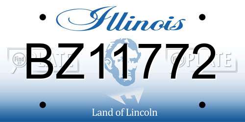 BZ11772 Illinois License Plate