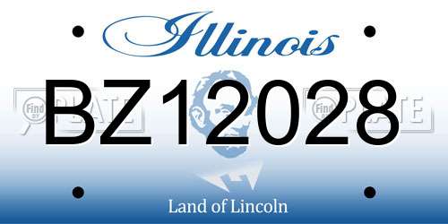 BZ12028 Illinois License Plate