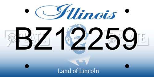 BZ12259 Illinois License Plate
