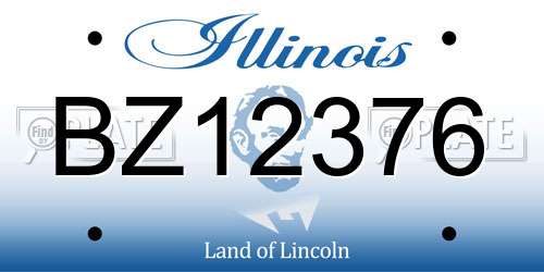 BZ12376 Illinois License Plate