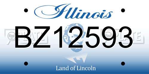 BZ12593 Illinois License Plate