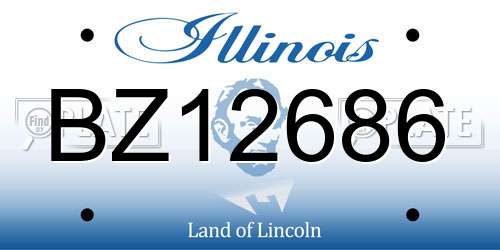 BZ12686 Illinois License Plate