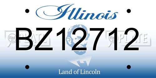 BZ12712 Illinois License Plate