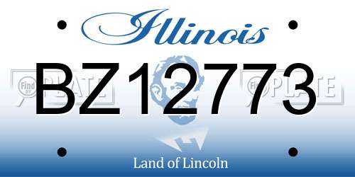 BZ12773 Illinois License Plate