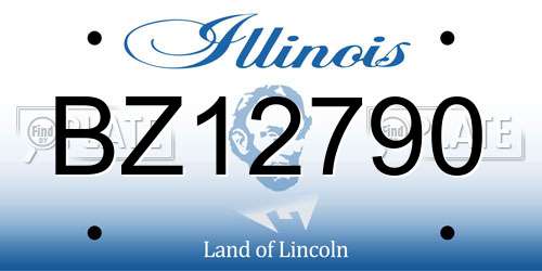 BZ12790 Illinois License Plate