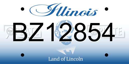 BZ12854 Illinois License Plate