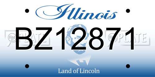 BZ12871 Illinois License Plate