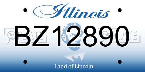 BZ12890 Illinois License Plate
