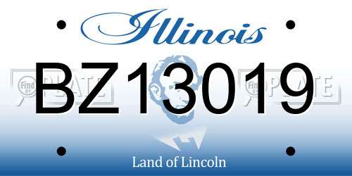 BZ13019 Illinois License Plate