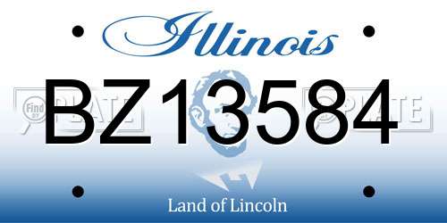 BZ13584 Illinois License Plate