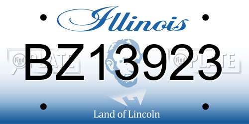 BZ13923 Illinois License Plate