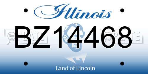 BZ14468 Illinois License Plate