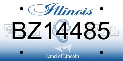 BZ14485 Illinois License Plate