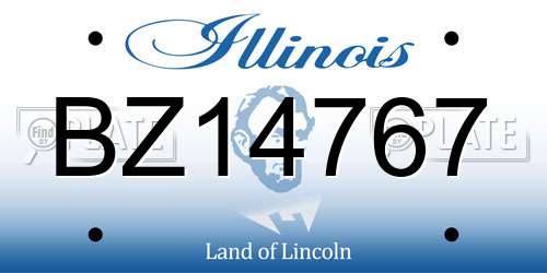 BZ14767 Illinois License Plate