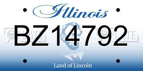 BZ14792 Illinois License Plate