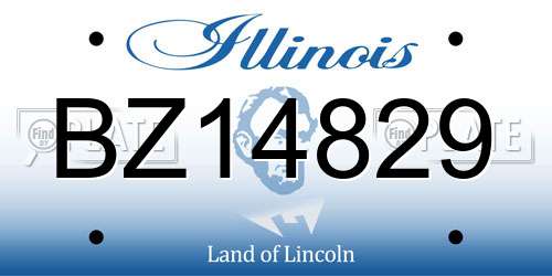 BZ14829 Illinois License Plate