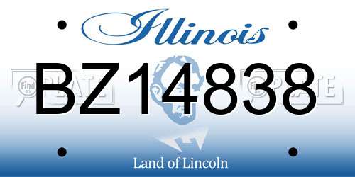 BZ14838 Illinois License Plate