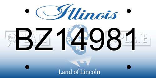 BZ14981 Illinois License Plate
