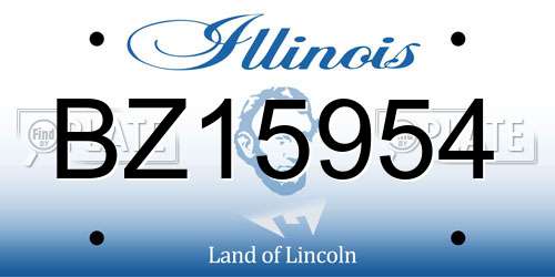 BZ15954 Illinois License Plate