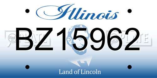 BZ15962 Illinois License Plate