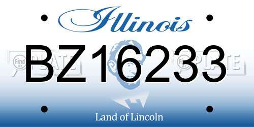 BZ16233 Illinois License Plate