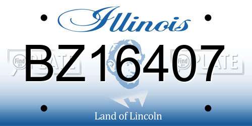 BZ16407 Illinois License Plate