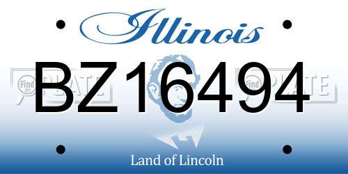 BZ16494 Illinois License Plate