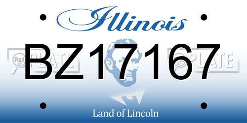 BZ17167 Illinois License Plate