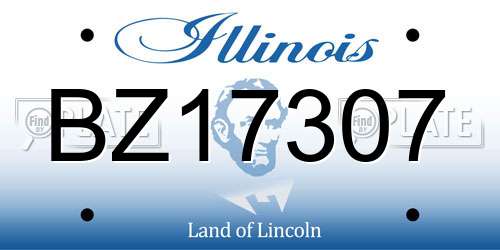 BZ17307 Illinois License Plate