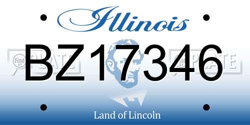 BZ17346 Illinois License Plate