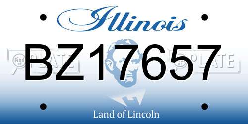 BZ17657 Illinois License Plate