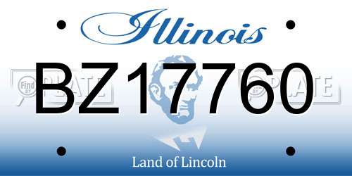 BZ17760 Illinois License Plate