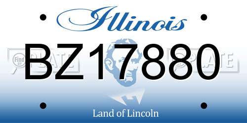 BZ17880 Illinois License Plate