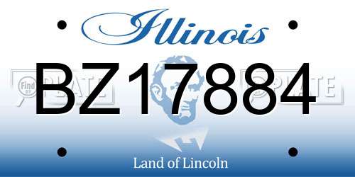 BZ17884 Illinois License Plate