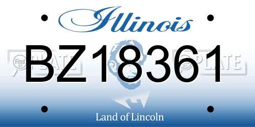 BZ18361 Illinois License Plate