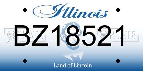 BZ18521 Illinois License Plate