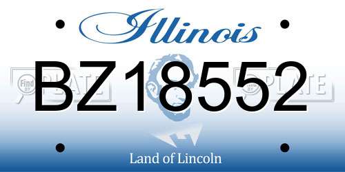 BZ18552 Illinois License Plate