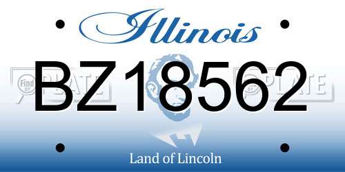 BZ18562 Illinois License Plate