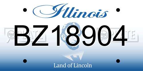 BZ18904 Illinois License Plate
