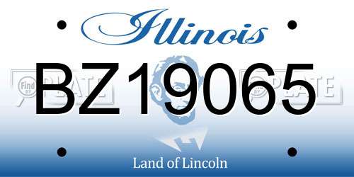 BZ19065 Illinois License Plate
