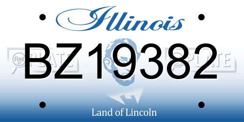 BZ19382 Illinois License Plate