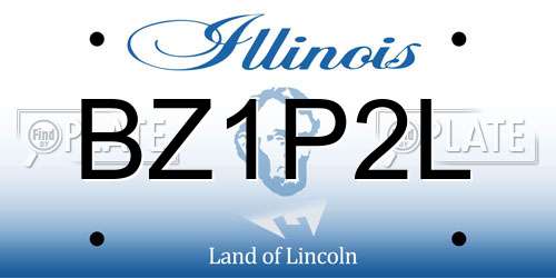 BZ1P2L Illinois License Plate