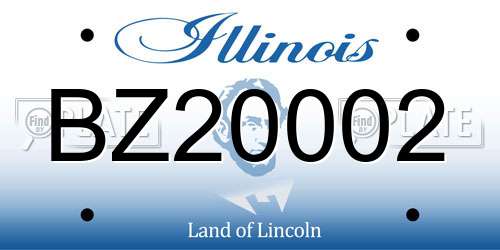 BZ20002 Illinois License Plate