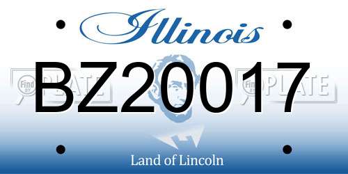BZ20017 Illinois License Plate